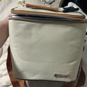 Cream and Brown Breast Milk Cooler Bag